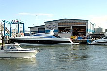 The Sunseeker shipyards opposite Poole Quay