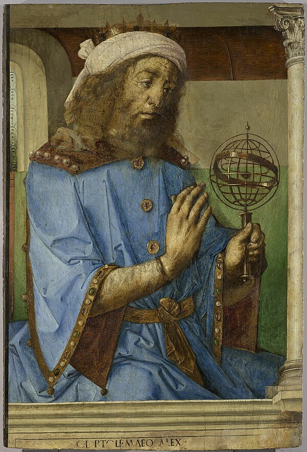 Portrait of Ptolemy by Justus van Gent and Pedro Berruguete (1476)