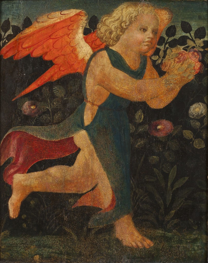 Putto in front of a Hedge of Roses - Nationalmuseum - 19174.tif