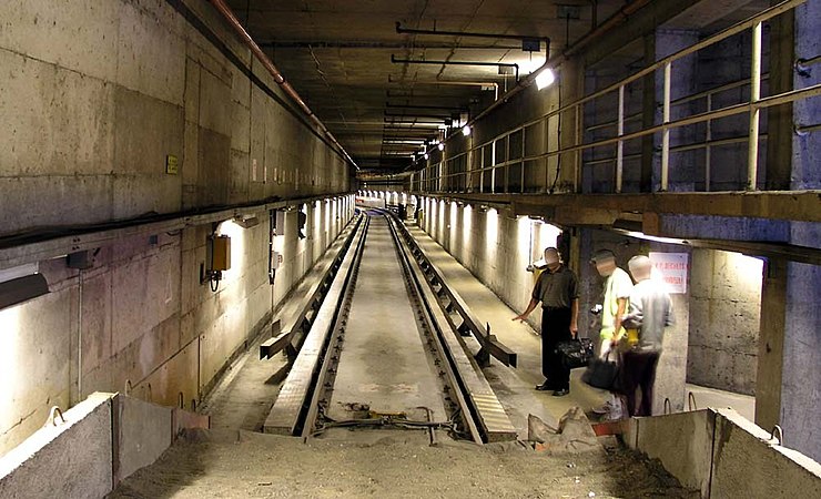 A buffer stop or sand drag on the Montreal Metro Honoré-Beaugrand station