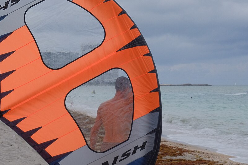 File:Red-Orange Wing Foil South Florida Watersports Like Kiteboarding (50009800442).jpg