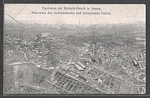 Das zerstörte Roburit-Werk nach der Explosion
