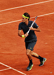 Roger Federer, a five-time finalist (one win). Roger Federer RG2012 volley.jpg