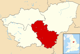 Pozicija Rotherhama na karti Grofovije South Yorkshire
