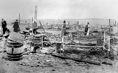 Ruins of labour strike camp in Ludlow, Colorado Ruins of Ludlow restored.jpg