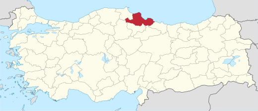 Samsun ligt in de Zwarte Zee-regio.