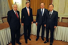 Secretary Kerry, Russian Foreign Minister Lavrov Meet With UN Secretary-General Ban, UN Special Representative Brahimi (12075293396).jpg