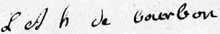 Signature de Louis-Antoine de Bourbon-Condé