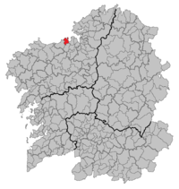Localização da do município da Corunha na província homónima