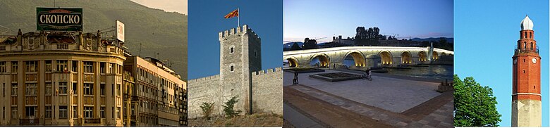 Le palais Ristik, la forteresse, le pont de pierre et la tour de l'horloge.