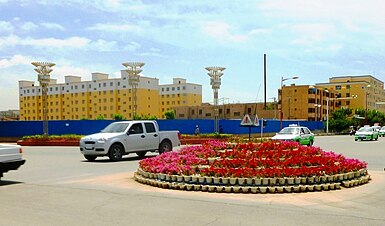 Small roundabout in Kargilik, Xinjiang, China