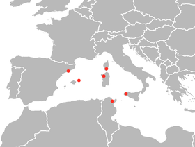 Distribution of S. mediterranea (Western Mediterranean)[1]