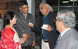 Abhi Subedi with Suman Pokhrel, Sitakanta Mahapatra and Pratibha Ray during South Asian Literature Festival in New Delhi in February 2017