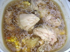 Southern Chinese style chicken soup with mushrooms and corn.jpg