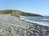 Southerndown beach in Wales was used as the backdrop to the Doctor's farewell to Rose