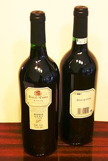Bottles of Rioja Reserva Spain.Rioja.Vino.Baron.de.Chirel.Reserva.2001.jpeg