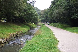 Shortly before the mouth at Pentewan.