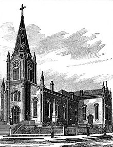 St. Margaret's Cathedral with the grave of Antoine LeClaire in foreground St Margaret's Cathedral.jpg