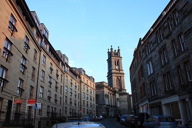 St Stephen Street (east) looking towards St Stephen's Church, Edinburgh