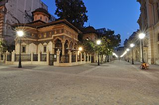 Stavropoleos Monastery heritage site in Bucharest, Romania