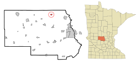 Stearns County Minnesota Incorporated and Unincorporated areas Holdingford Highlighted.svg