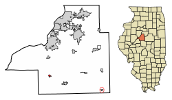 Location of Green Valley in Tazewell County, Illinois.