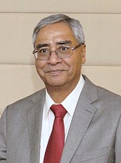 The former Prime Minister of Nepal, Mr. Sher Bahadur Deuba meeting the Union Minister for Commerce & Industry and Textiles, Shri Anand Sharma, in New Delhi on June 13, 2013 (cropped).jpg