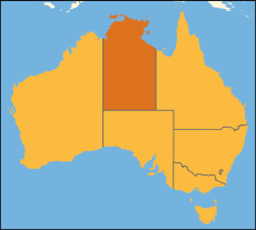 ஆஸ்திரேலிய வரைபடத்தில் வட ஆள்புலம் Northern Territory