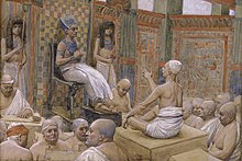 Joseph Interprets Pharaoh's Dream c. 1896-1902. Jacques Joseph Tissot (1836-1902). Tissot Joseph Interprets Pharaoh's Dream.jpg