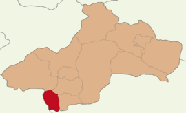 Map showing Sulusaray District in Tokat Province