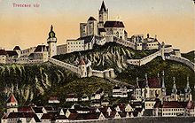 Die Stadt Trentschin mit der Burg um 1700