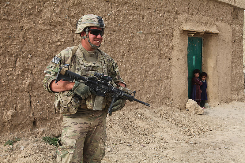 File:U.S. Army Spc. Nate Acosta, assigned to the 1st Platoon, Bravo Company, 3rd Battalion, 7th Infantry Regiment, 4th Infantry Brigade Combat Team, 3rd Infantry Division, provides security near Forward Operating 130525-A-RT803-019.jpg