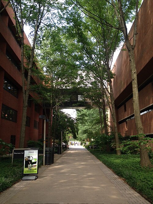 Academic Row is the main thoroughfare through the campus.