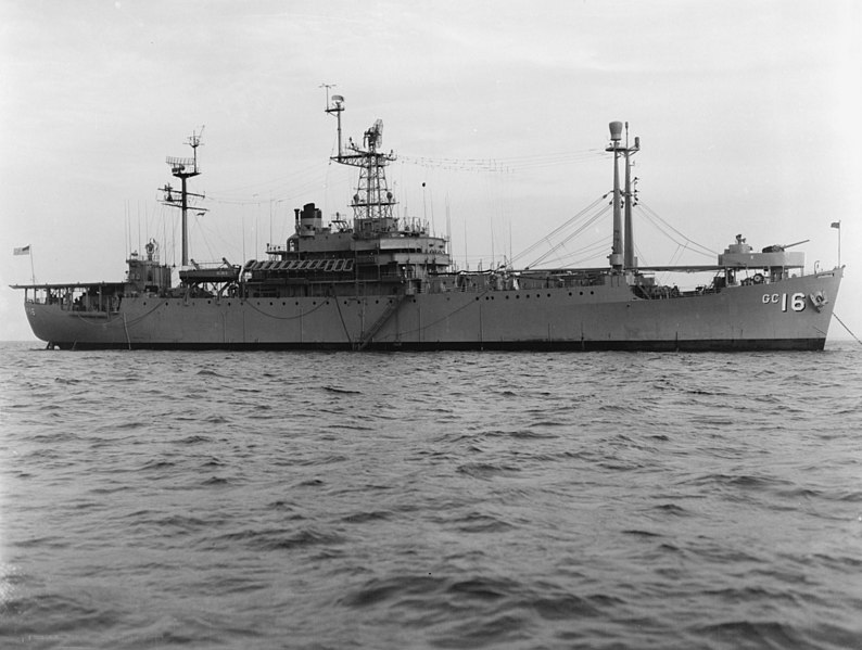 File:USS Pocono (AGC-16) at anchor on 28 August 1956 (6929433).jpg