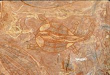 Aboriginal rock painting at Ubirr