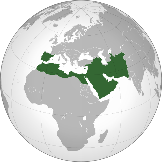 File:Umayyad Caliphate 720 AD (orthographic projection).svg