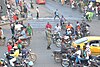 Gendarme regulating traffic in Ndokoti