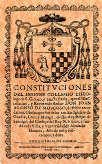 Constituciones del Colegio Menor de Málaga. Edición de 1674.