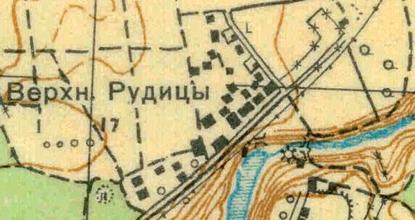 План деревни Верхние Рудицы. 1930 год