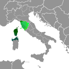 Carte des dialectes toscans.