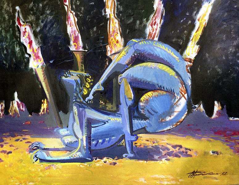File:Vasiliy Ryabchenko. "Snake woman", 140 х 160 cm, oil on canvas, 1988.jpg