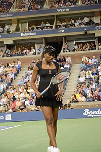 Williams during her first round match at the 2011 US Open