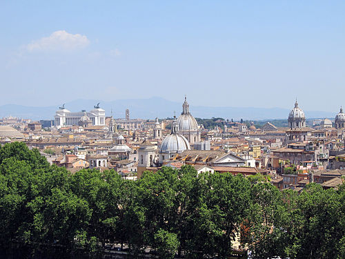 Image result for View from the top of the Castel Sant'Angelo towards the ancient city core of Rome.