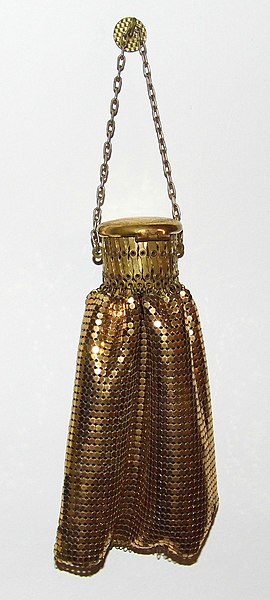 Vintage Whiting and Davis Metallic Gold Mesh Evening Bag with Rhinestone  Jewel Clasp - Clutches & Evening Bags
