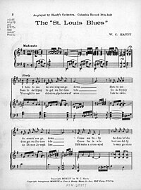 Sheet music from "Saint Louis Blues" (1914) W. C. Handy - The "St. Louis Blues" - First page.jpg