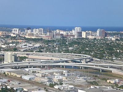 I-95/PBIA Interchange, Downtown WPB in background