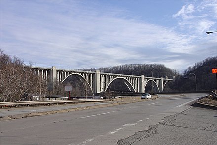George Westinghouse Bridge at the western terminus of North Versailles Township
