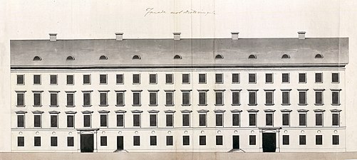 Willebrandska huset, förslag till fasad mot Drottninggatan, 1818.