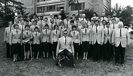 The Australian amputee team at the 1984 New York Paralympic Games.