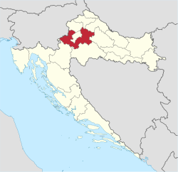 Загребская жупания в пределах Хорватии 